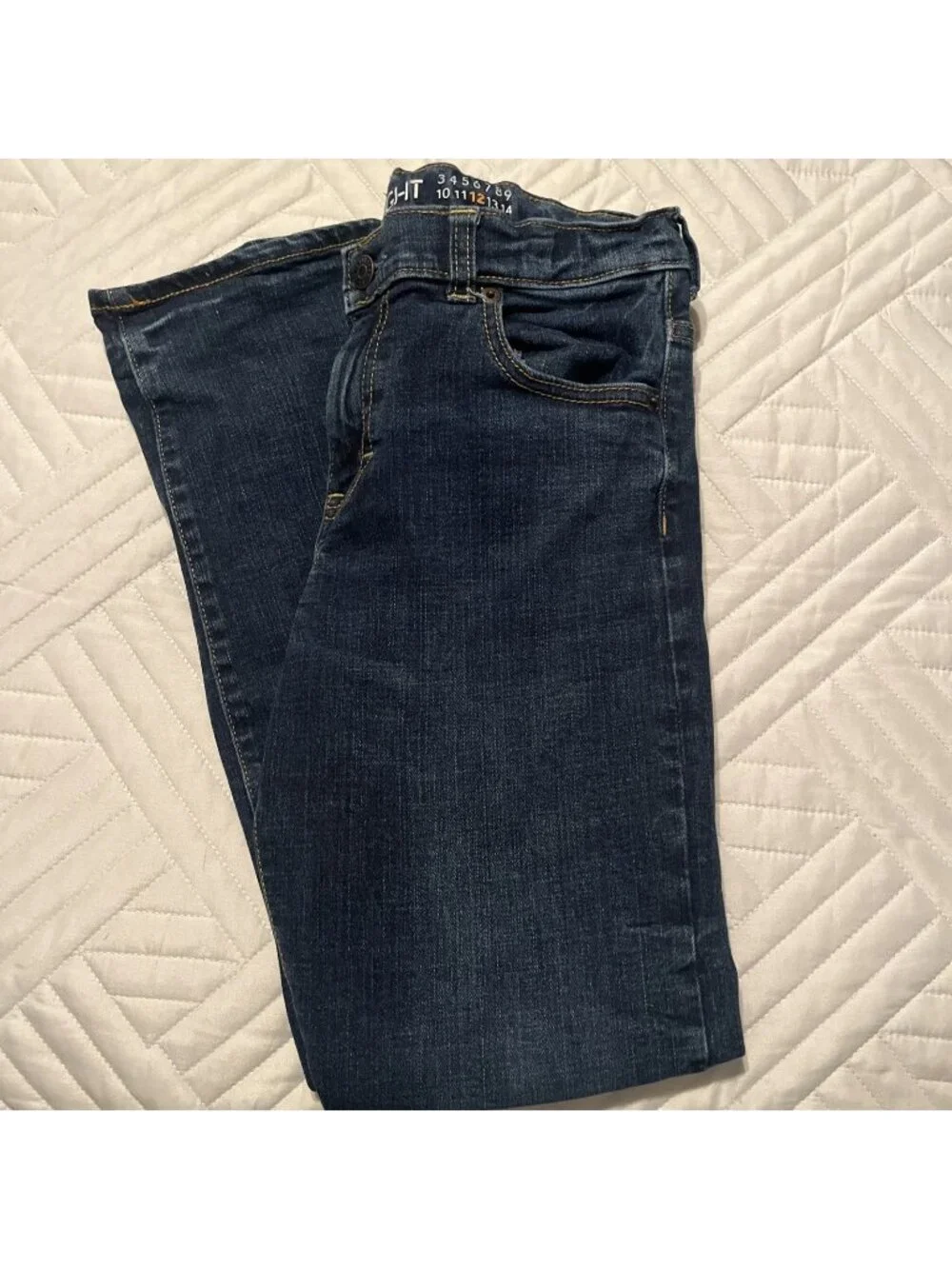 Gymboree Jeans Boys 12 Straight Leg Adjustable Waist Button Blue Denim